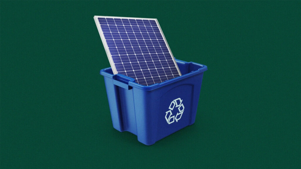 Secondary use: recycling of solar panels