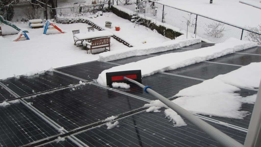 Snow and ice can have an effect on solar panels