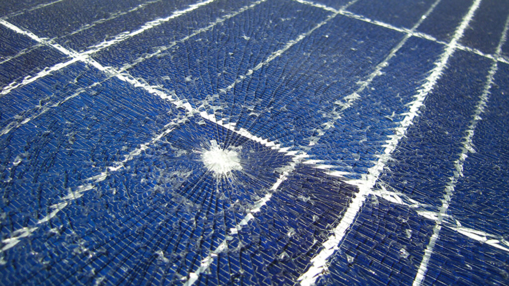 The effect of hail on solar panels