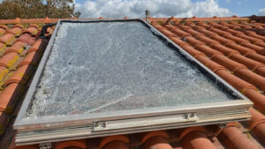 How may the damaging effects of hail on solar panels?
