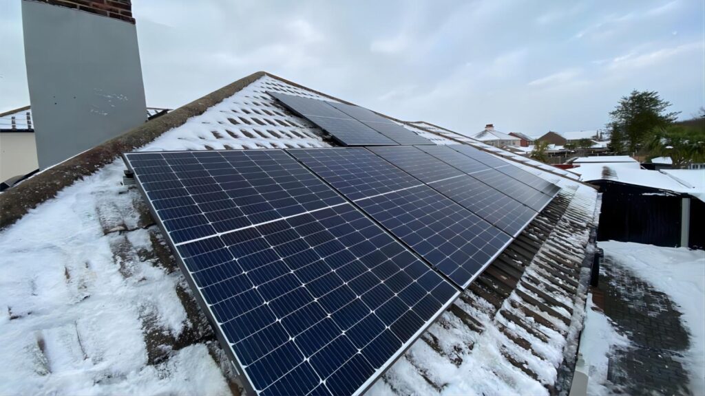 solar panel with snow