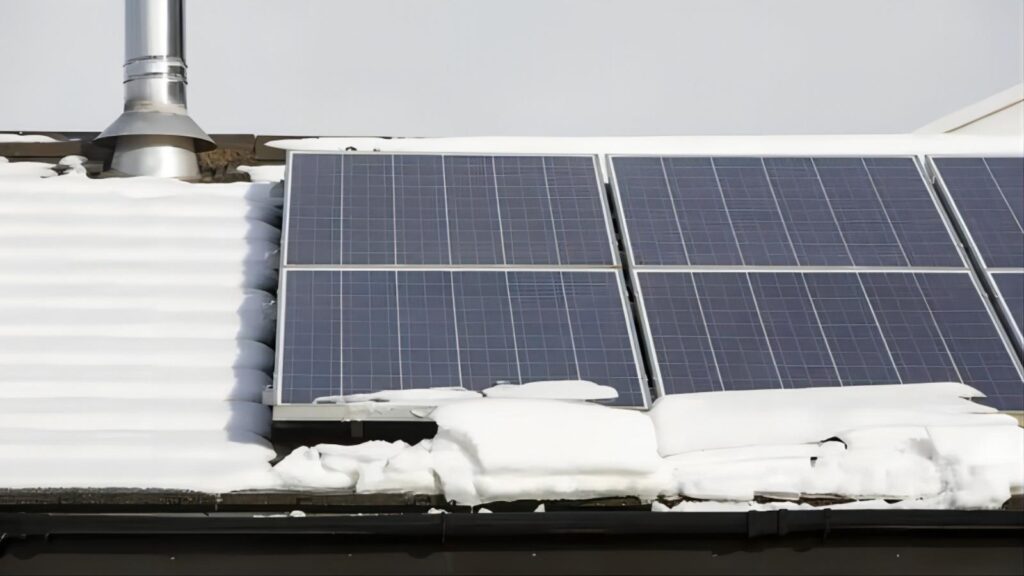 solar panel with snow