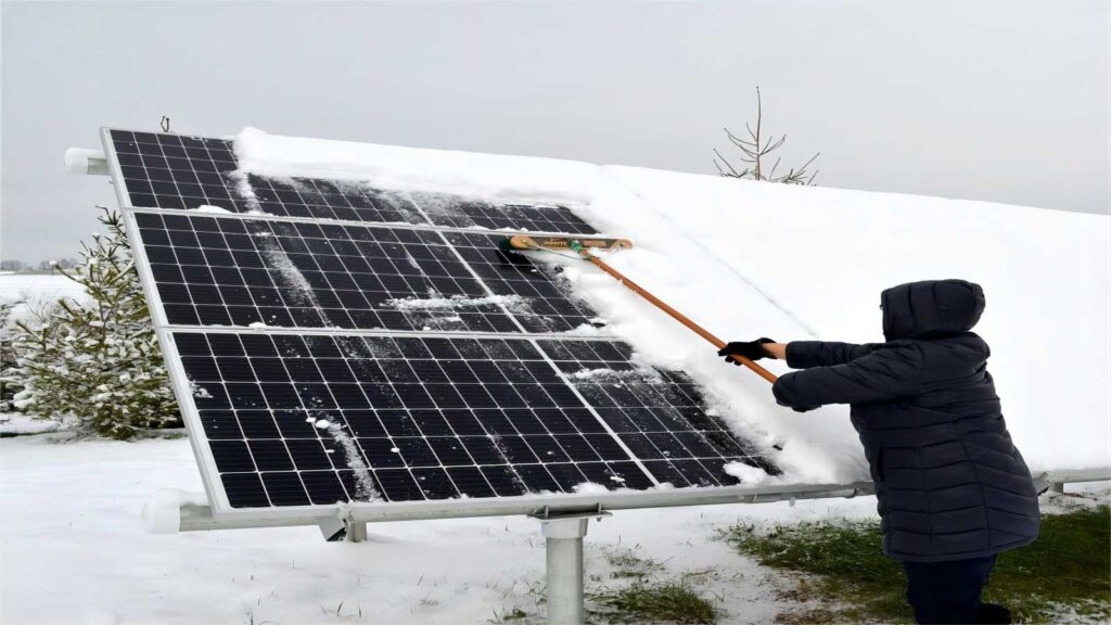 solar paenel with snow