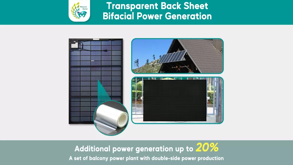 transparent backsheet, bifacial power generation