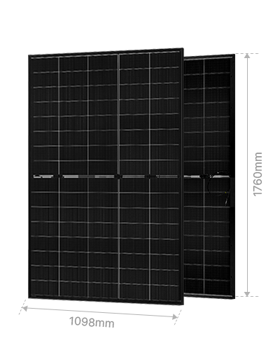 HJT solar panel full black transparent
