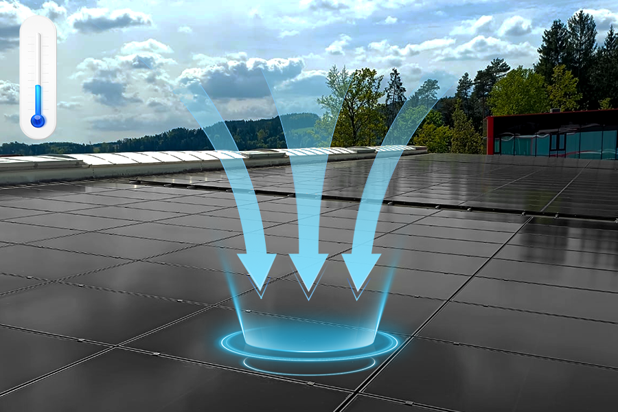 Unobstructed front design enhances light absorption of IBC modules under low-light conditions