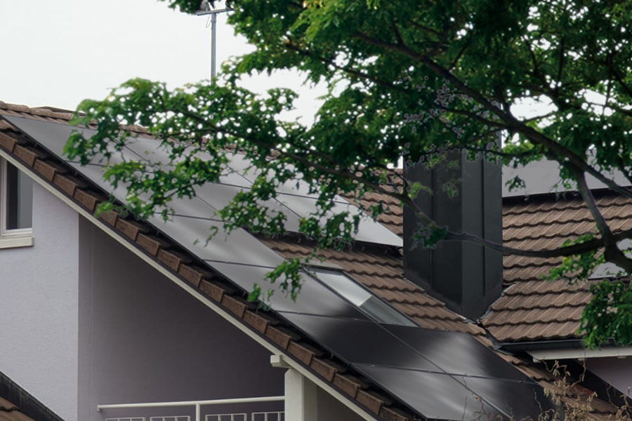 1/3 cut PV modules installed on a complex rooftop, adapting to shading and roof renovation projects.