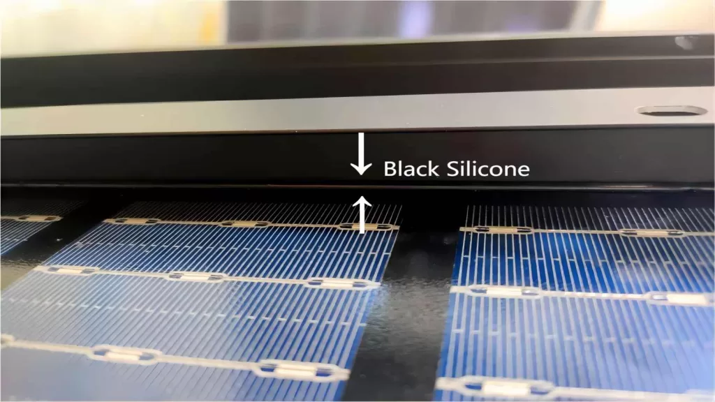 The appearance of black silicon on black solar panels.
