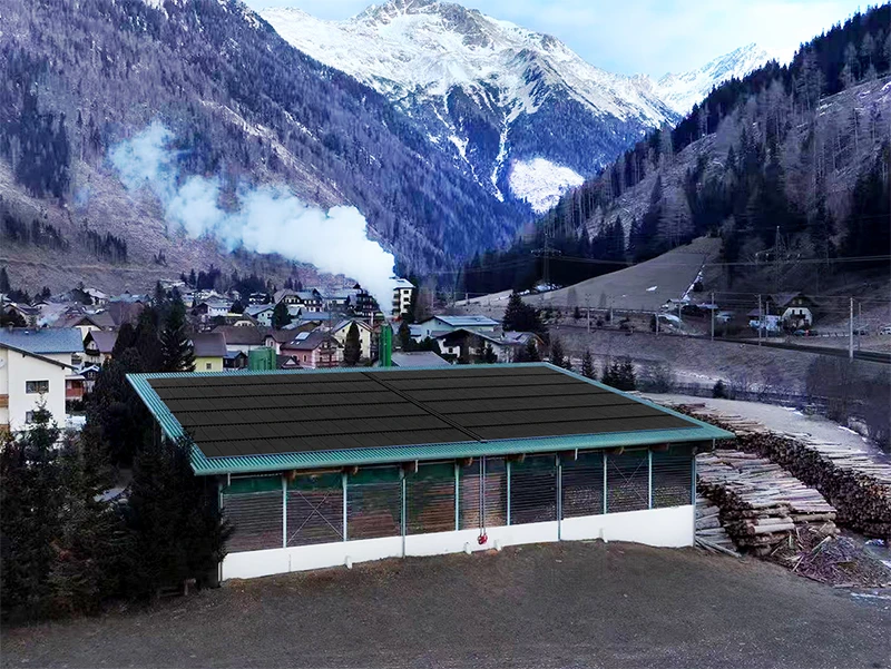 An industrial rooftop project in Europe with installed monocrystalline full black solar panels, demonstrating the application of high-efficiency technology in practice.