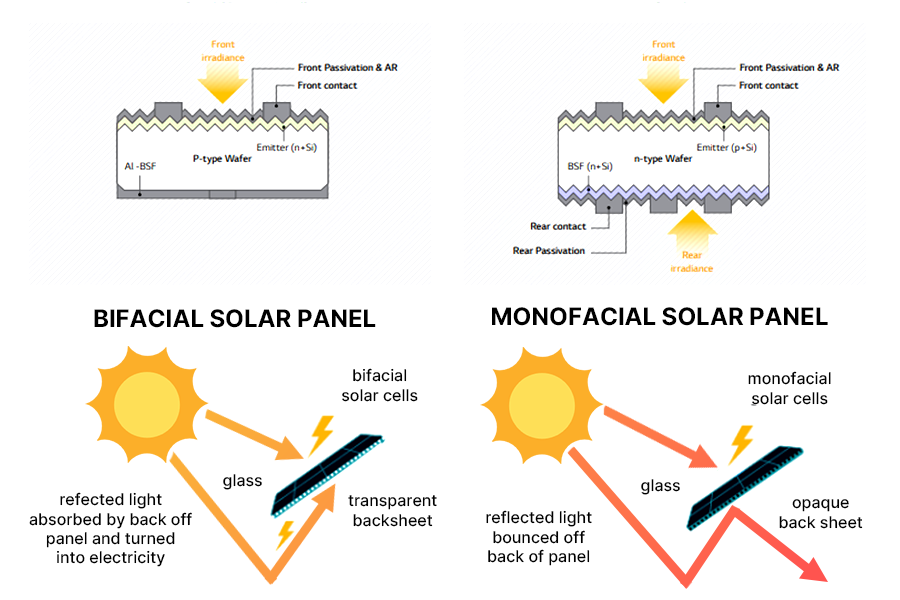 Dual-glass is an encapsulation structure, while bifacial is a power-generation mechanism.
