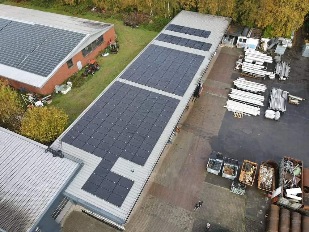 European commercial solar project with high-efficiency PV modules for repowering strategy