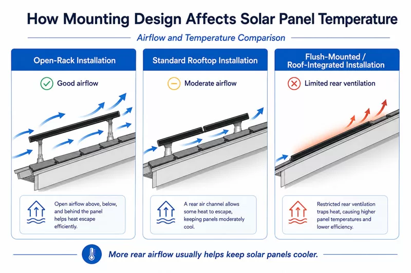 How Mounting Design Affects Solar Panel Temperature