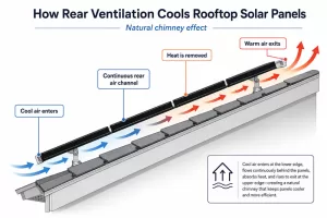 How Rear Ventilation Cools Rooftop Solar Panels